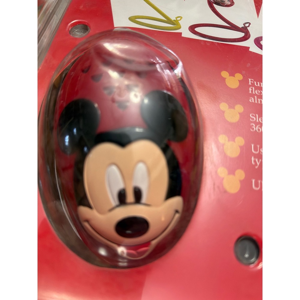 Disney Mickey For Kids Twister Lamp Red Flexible Gooseneck Vintage New D078 - Picture 3 of 6